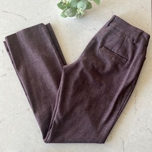 Express Mid Rise Barely Boot Publicist Pant in Burgundy